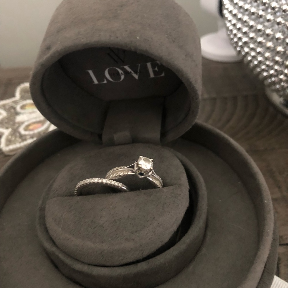 Vera wang love collection engagement ring and wedding band.